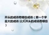 开头的成语有哪些成语（第一个字是大的成语 以大开头的成语有哪些）