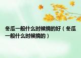 冬瓜一般什么时候摘的好（冬瓜一般什么时候摘的）