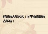 好听的古筝艺名（关于有意境的古筝名）