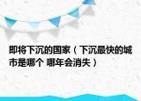 即将下沉的国家（下沉最快的城市是哪个 哪年会消失）