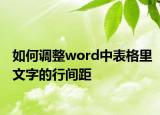 如何调整word中表格里文字的行间距