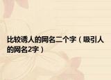 比较诱人的网名二个字（吸引人的网名2字）
