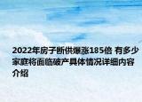 2022年房子断供爆涨185倍 有多少家庭将面临破产具体情况详细内容介绍
