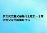梦见死去的父亲是什么意思一个死去的父亲的故事是什么