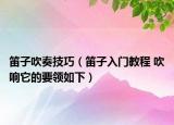 笛子吹奏技巧（笛子入门教程 吹响它的要领如下）