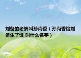 刘备的老婆叫孙尚香（孙尚香给刘备生了谁 叫什么名字）
