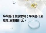 坪坝是什么意思啊（坪坝是什么意思 主要指什么）