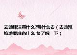 去迪拜注意什么?带什么去（去迪拜旅游要准备什么 快了解一下）