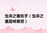 生命之重在于（生命之重是啥意思）