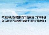 苹果手机如何在网页下载视频（苹果手机怎么网页下载视频 智能手机的下载步骤）