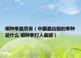 哪种拳最厉害（中国最凶狠的拳种是什么 哪种拳打人最狠）