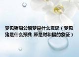 梦见猪周公解梦是什么意思（梦见猪是什么预兆 原是财和福的象征）