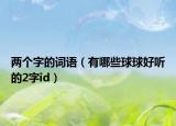 两个字的词语（有哪些球球好听的2字id）