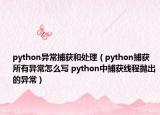 python异常捕获和处理（python捕获所有异常怎么写 python中捕获线程抛出的异常）