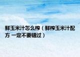 鲜玉米汁怎么榨（鲜榨玉米汁配方 一定不要错过）