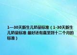 1—30天新生儿奶量标准（1-30天新生儿奶量标准 最好还有直至到十二个月的标准）