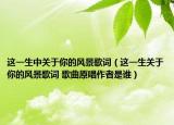这一生中关于你的风景歌词（这一生关于你的风景歌词 歌曲原唱作者是谁）