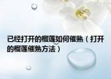 已经打开的榴莲如何催熟（打开的榴莲催熟方法）