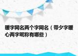 暖字网名两个字网名（带夕字暖心两字昵称有哪些）
