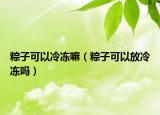 粽子可以冷冻嘛（粽子可以放冷冻吗）