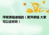 萍聚原唱谁唱的（聚萍原唱 大家可以去听听）