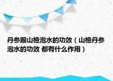 丹参跟山楂泡水的功效（山楂丹参泡水的功效 都有什么作用）