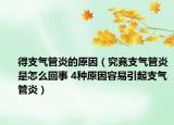 得支气管炎的原因（究竟支气管炎是怎么回事 4种原因容易引起支气管炎）