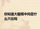 你知道大腿根中间是什么穴位吗