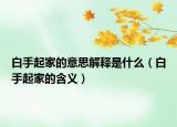 白手起家的意思解释是什么（白手起家的含义）