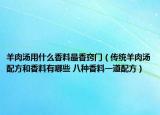 羊肉汤用什么香料最香窍门（传统羊肉汤配方和香料有哪些 八种香料一道配方）
