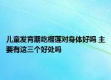 儿童发育期吃榴莲对身体好吗 主要有这三个好处吗