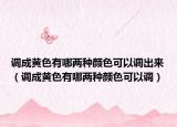 调成黄色有哪两种颜色可以调出来（调成黄色有哪两种颜色可以调）