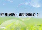 乘 组词语（乘组词简介）