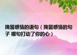挽留感情的语句（挽留感情的句子 哪句打动了你的心）