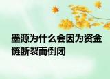 墨源为什么会因为资金链断裂而倒闭