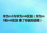华为m5与华为m6区别（华为m5和m6区别 看了你就知道哦）