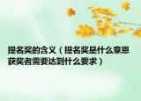 提名奖的含义（提名奖是什么意恩 获奖者需要达到什么要求）