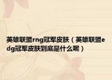 英雄联盟rng冠军皮肤（英雄联盟edg冠军皮肤到底是什么呢）