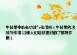 牛甘果生吃有功效与作用吗（牛甘果的功效与作用 以便人们能够更好的了解其作用）