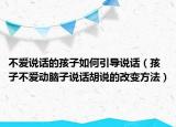 不爱说话的孩子如何引导说话（孩子不爱动脑子说话胡说的改变方法）
