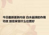 今日最新更新内容 白水晶球的作用功效 放在家里什么位置好
