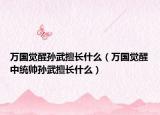 万国觉醒孙武擅长什么（万国觉醒中统帅孙武擅长什么）