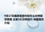 9月17日最新更新内容怎么分辨翡翠真假 主要3大分辨技巧 详细情况介绍