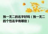 独一无二的名字好吗（独一无二的个性名字有哪些）