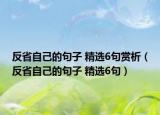 反省自己的句子 精选6句赏析（反省自己的句子 精选6句）