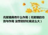 壳聚糖具有什么作用（壳聚糖的功效与作用 没想到好处竟这么大）
