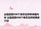 台强震致800个骨灰坛摔碎详细内容 台强震致800个骨灰坛摔碎具体介绍