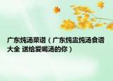 广东炖汤菜谱（广东炖盅炖汤食谱大全 送给爱喝汤的你）