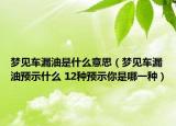 梦见车漏油是什么意思（梦见车漏油预示什么 12种预示你是哪一种）