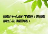 蜂蜜在什么条件下保存（云蜂蜜存放方法 请看简述）